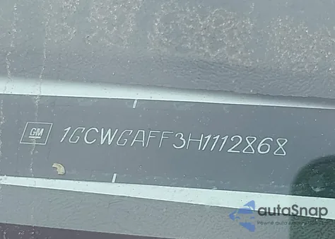 2017 Chevrolet Express 2500 Work Van z USA, uszkodzony, nr VIN 1GCWGAFF3H1112868